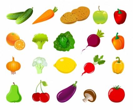 425x352 Free Fruit And Vegetable Vector Shapes Design Inspiration