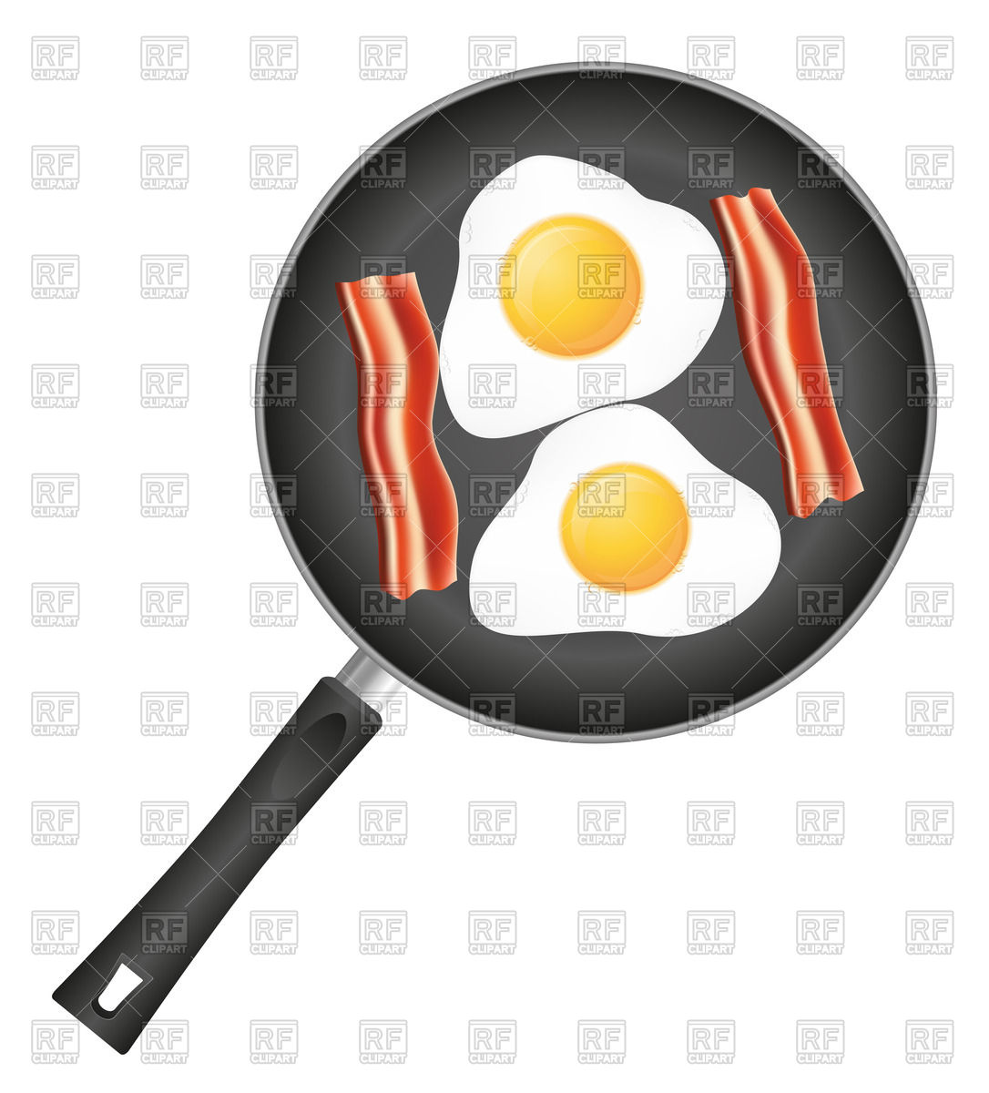 Fried Egg With Bacon In Frying Pan Vector Image Of Food 1086x1200 Fried Egg With Bacon In Frying Pan Vector Image Of Food