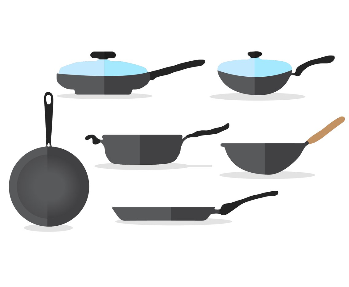 Frying Pan Vector Set Vector Art Graphics 1136x936 Frying Pan Vector Set Vector Art Graphics