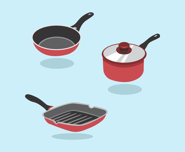 Frying Pan Vector Set A Set Of Kitchen Items For Cooking Pan 595x490 Frying Pan Vector Set A Set Of Kitchen Items For Cooking Pan