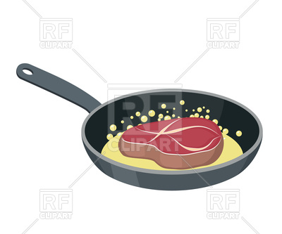 Steak In Frying Pan Vector Image Of Food And Beverages 400x333 Steak In Frying Pan Vector Image Of Food And Beverages