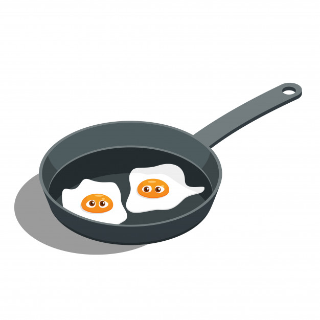 Cartoon Vector Fried Egg With A Face In A Frying Pan Vector 626x626 Cartoon Vector Fried Egg With A Face In A Frying Pan Vector
