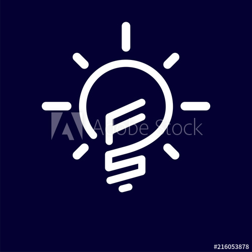 500x500 Fs Initial Letter With Creative Bulb Logo Vector Element Initial