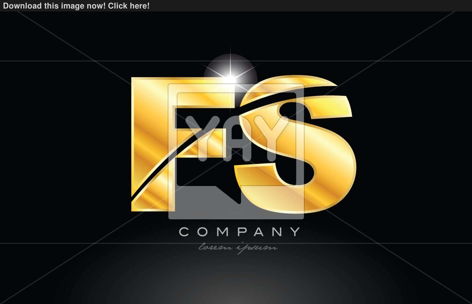 1600x1033 Combination Letter Fs F S Gold Golden Alphabet Metal Logo Icon D