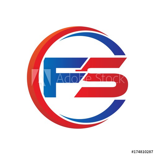 500x500 Fs Logo Vector Modern Initial Swoosh Circle Blue And Red