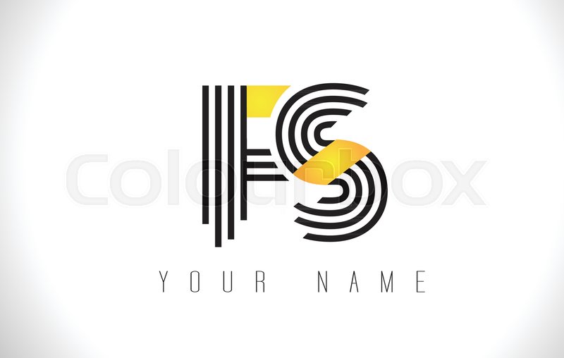 800x508 Fs Black Lines Letter Logo Creative Stock Vector Colourbox