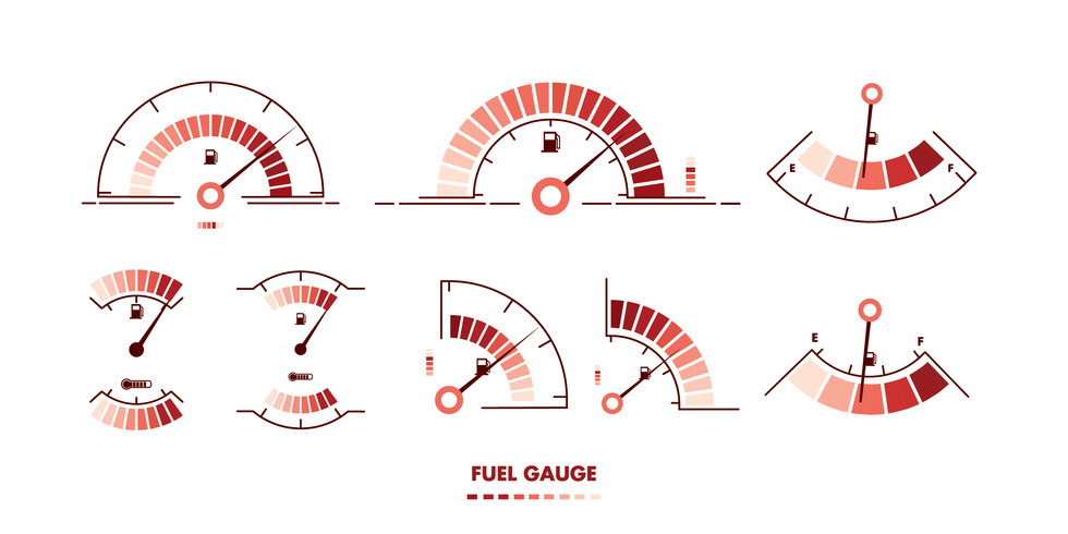 980x490 Fuel Gauge Vector Illustrations