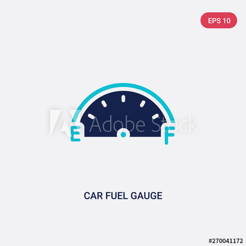 500x500 Two Color Car Fuel Gauge Vector Icon From Car Parts Concept