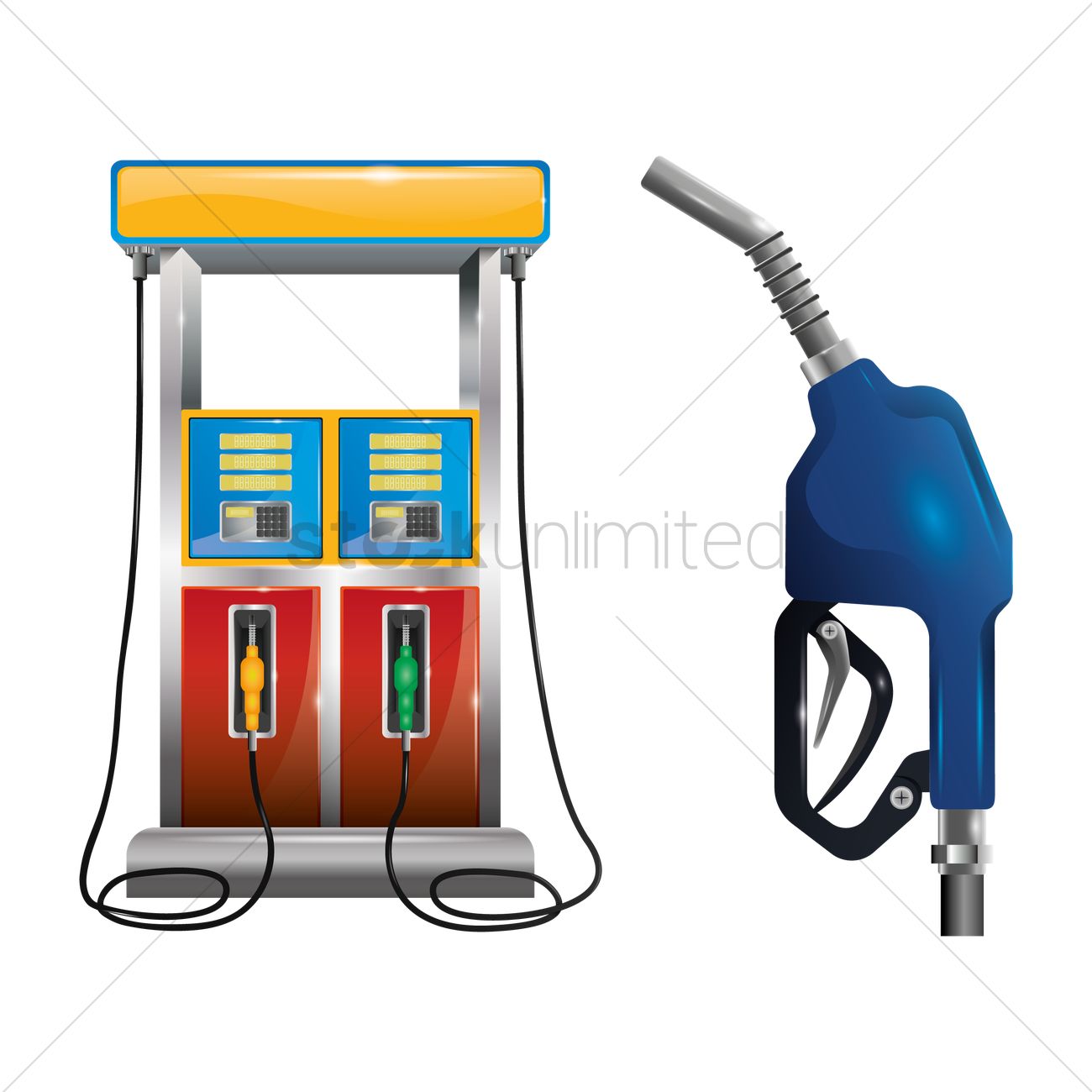 1300x1300 Gas Pump And Petrol Nozzle Vector Image