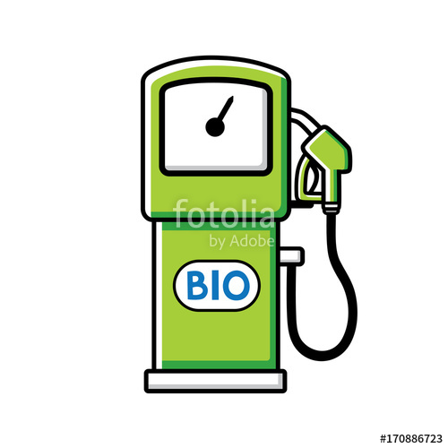 500x500 Green Bio Fuel Pump Vector Icon Isolated Eco Filling Station
