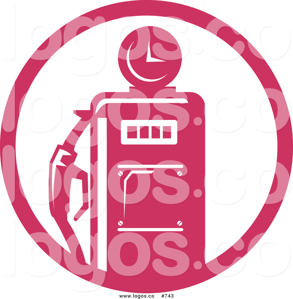 1024x1044 Royalty Free Vector Logo Of A Retro Pink Fuel Pump