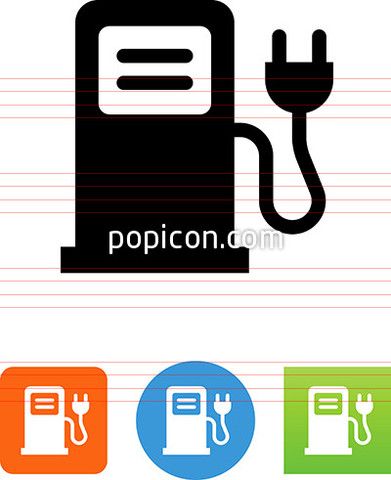 391x480 Fuel Pump With Electric Plug Icon Energy Industry Vector Icons