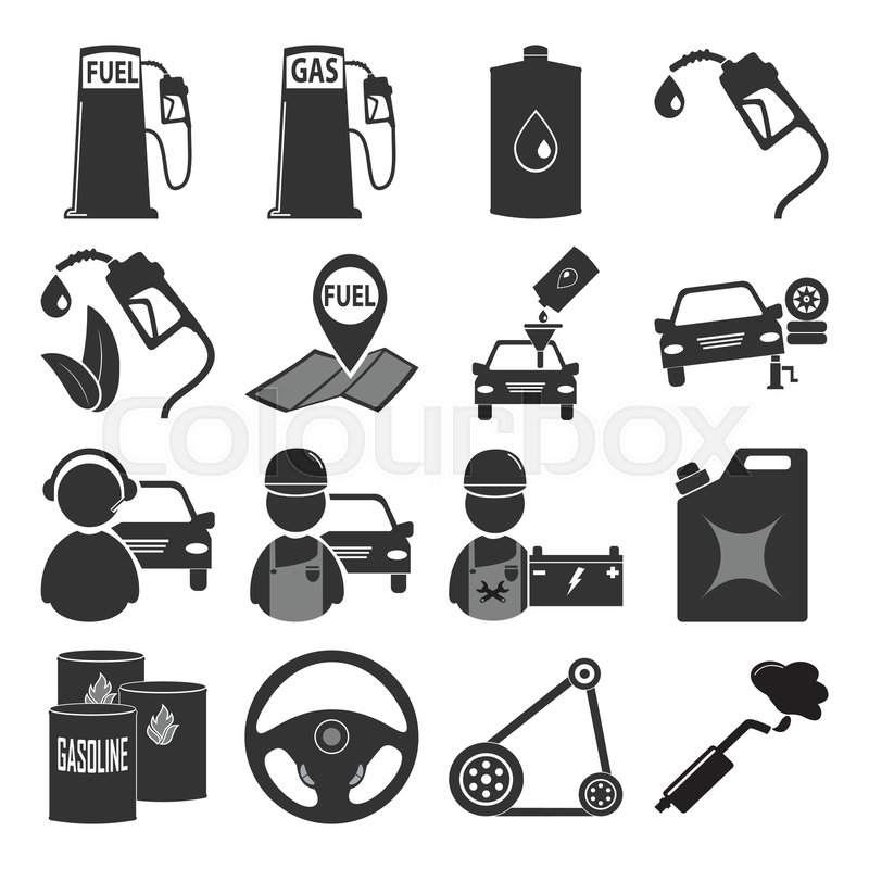 800x800 Fuel Pump, Car Service Icon Set Stock Vector Colourbox