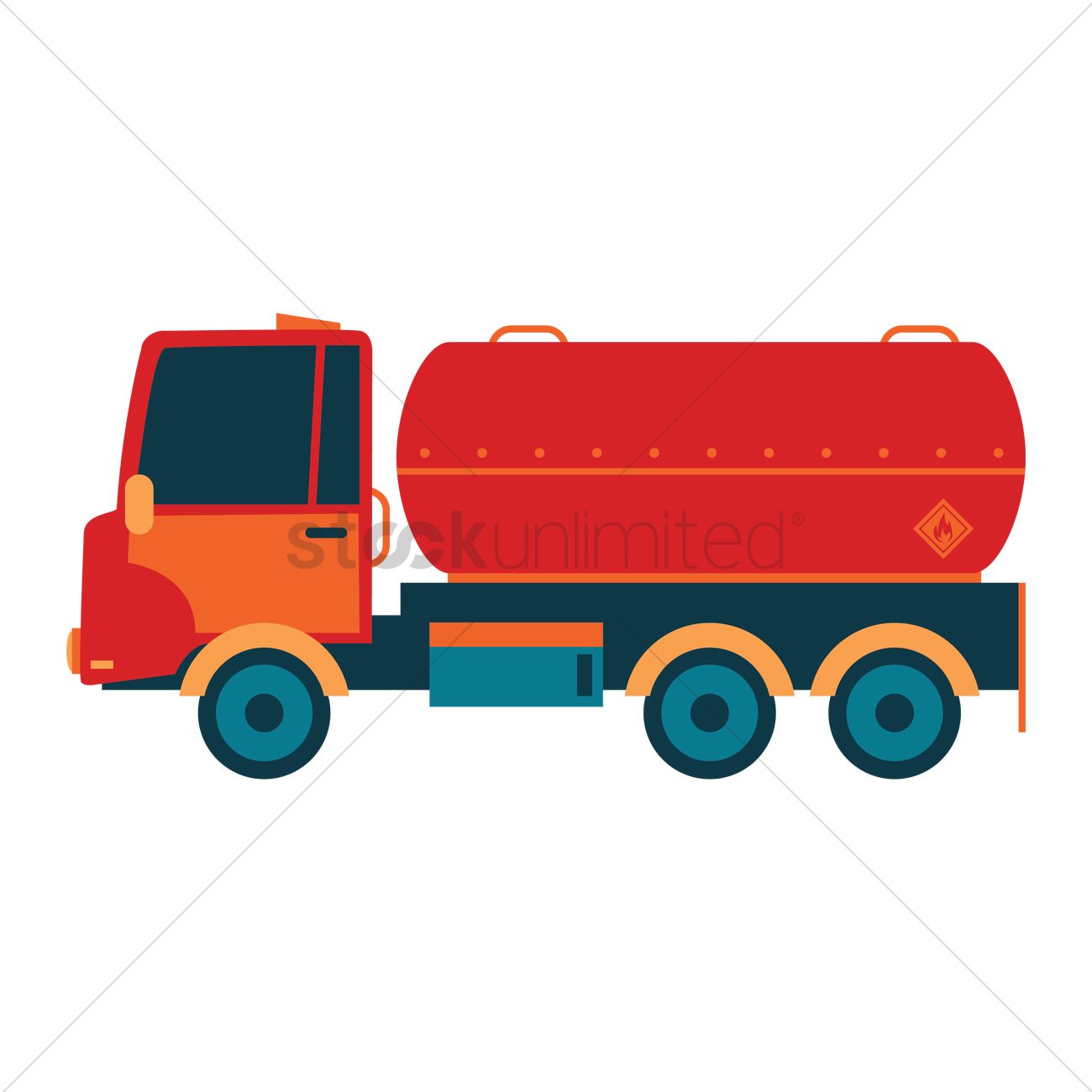 1300x1300 Fuel Tanker Truck Vector Image