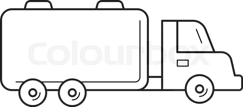 800x354 Fuel Truck Vector Line Icon Isolated Stock Vector Colourbox