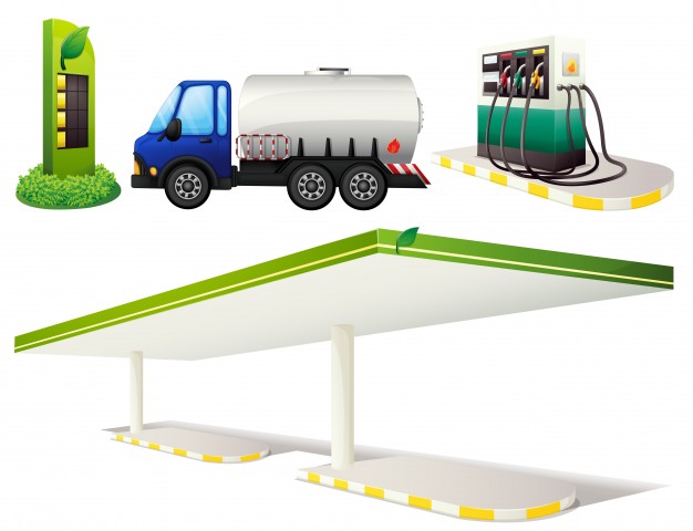 626x480 Gas Station And Fuel Truck Vector Free Download