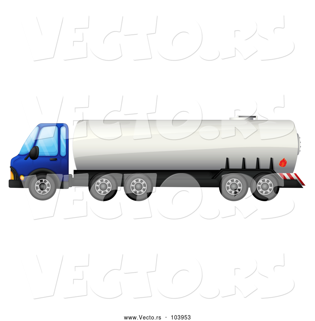 1024x1044 Vector Of Cartoon Big Rig Fuel Truck