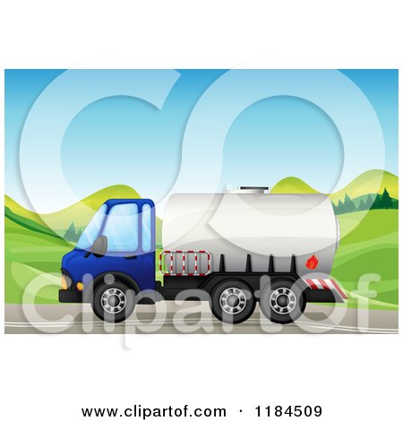 450x470 Cartoon Of A Fuel Truck On A Street