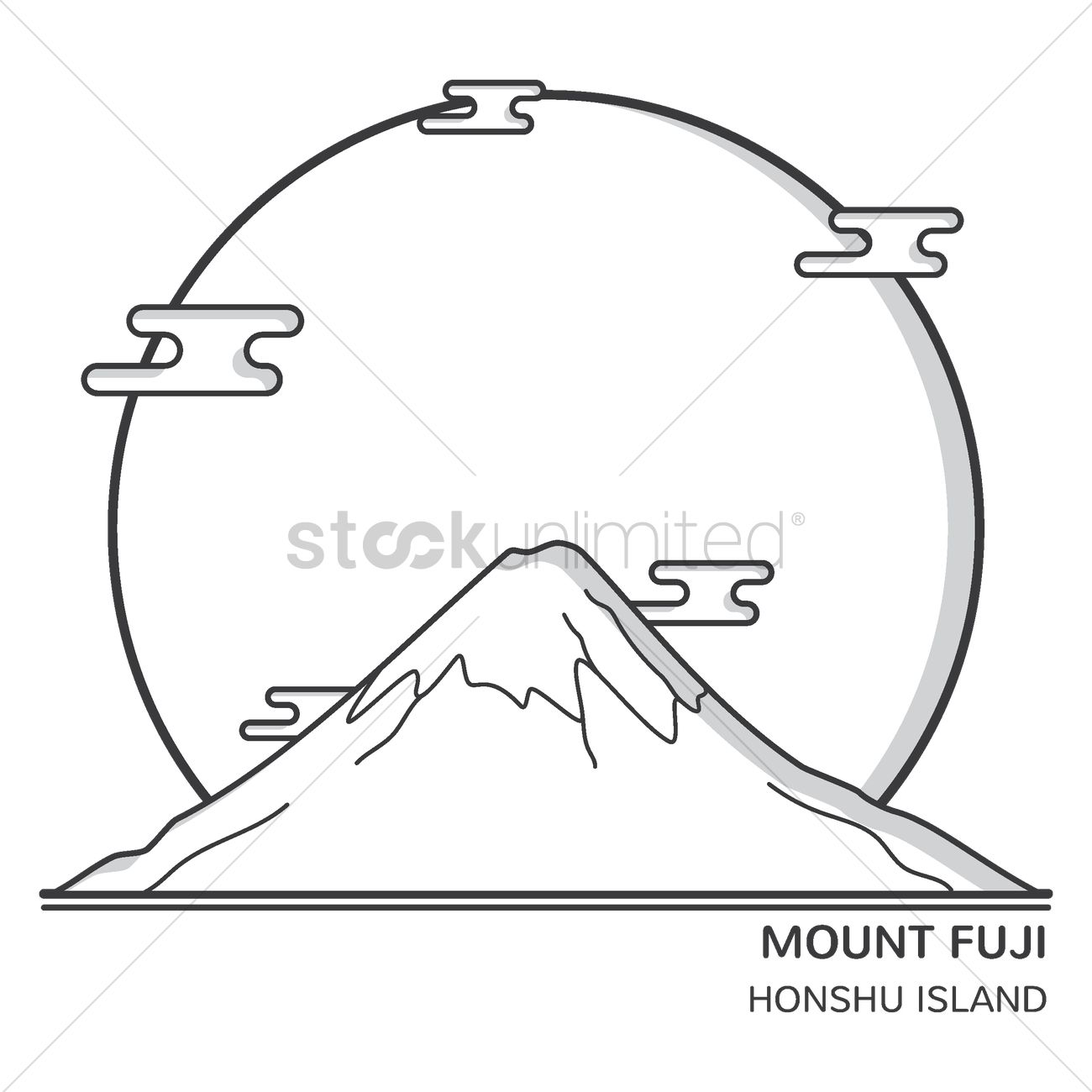 1300x1300 Mount Fuji Vector Image