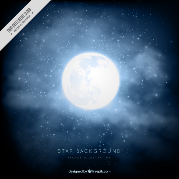 626x626 Realistic Background With Full Moon Vector Free Download