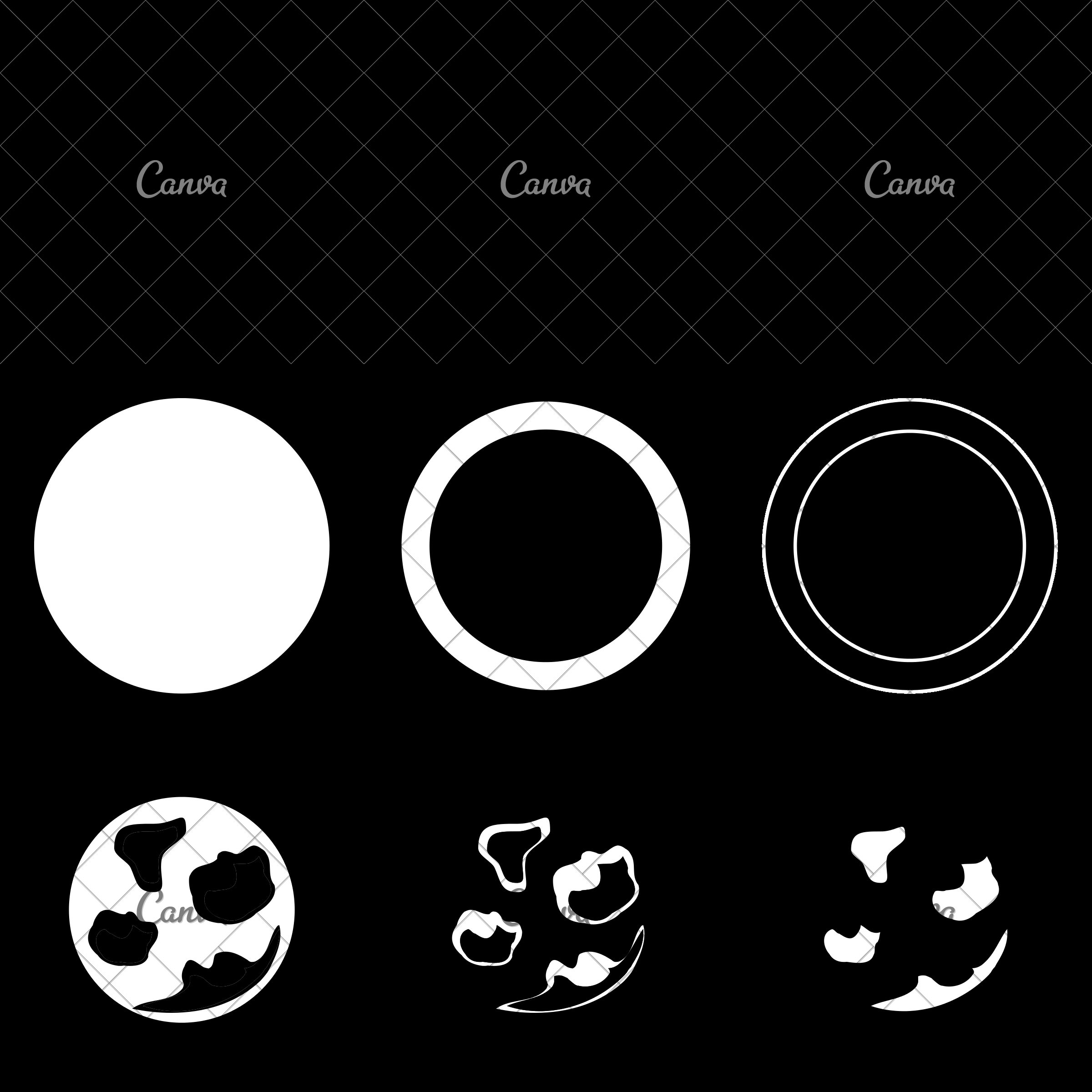 2400x2400 Full Moon Vector Illustration