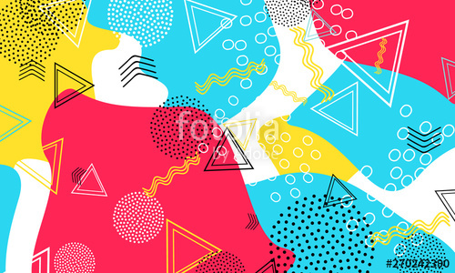 500x300 Abstract Fun Background Colour Shapes Pattern Stock Image