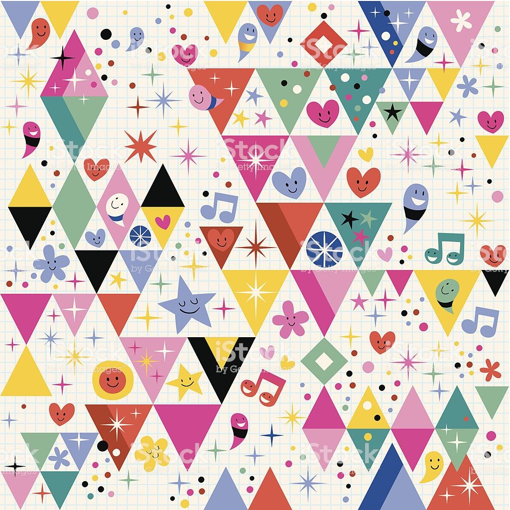 1024x1024 Colorful Pattern Illustration With Fun Triangles Pattern
