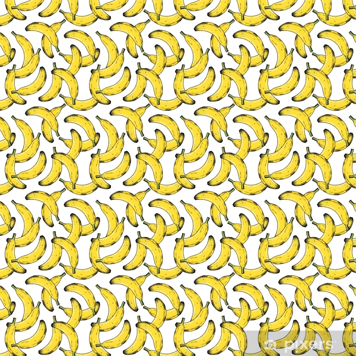 700x700 Banana Seamless Pattern Fun Fruit Background Vector Illustration
