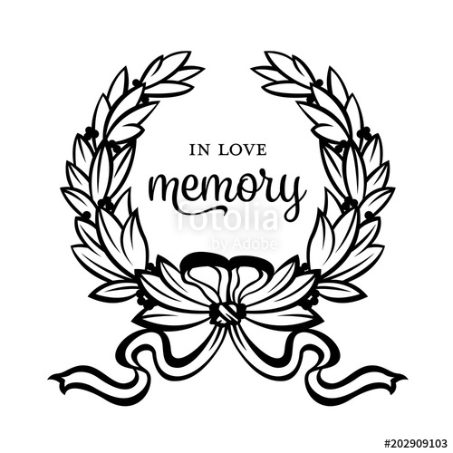 Wreath Sign And In Love Memory Text For The Funeral Vector Design 500x500 Wreath Sign And In Love Memory Text For The Funeral Vector Design