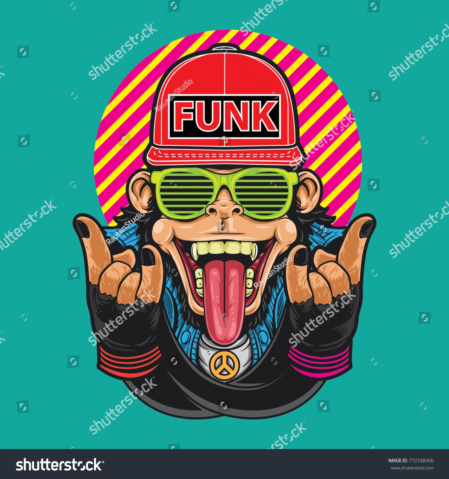 1500x1600 Funky Monkey Vector Illustration Design