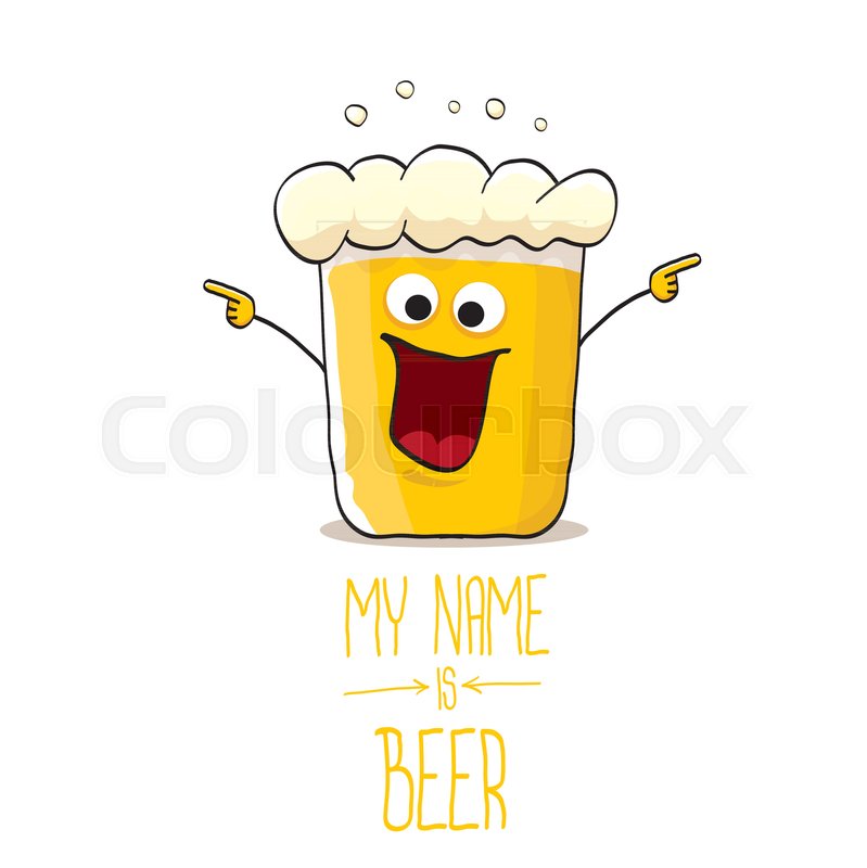 799x800 Vector Cartoon Funky Beer Glass Stock Vector Colourbox
