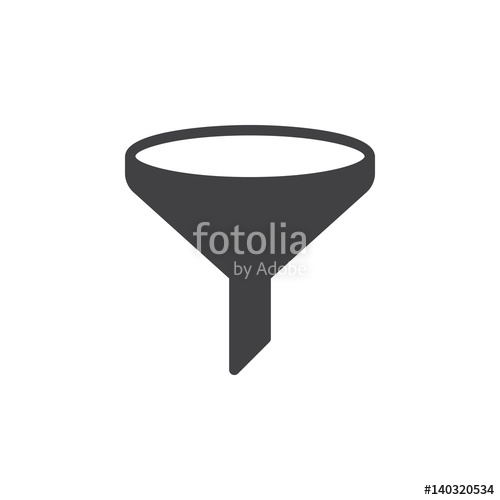 500x500 Funnel Icon Vector, Filled Flat Sign, Solid Pictogram Isolated