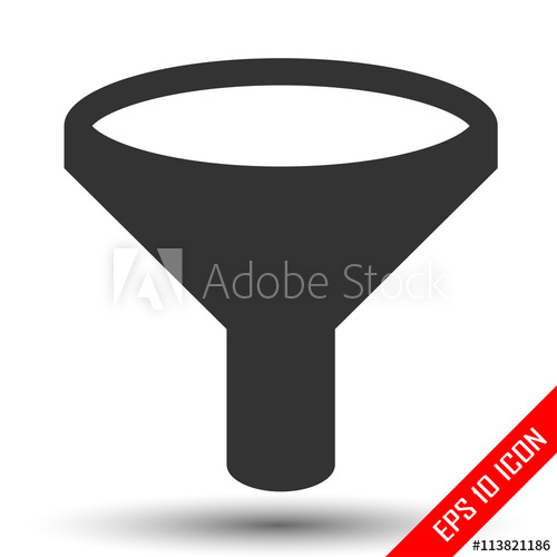 500x500 Funnel Icon Simple Flat Logo Of Funnel On White Background