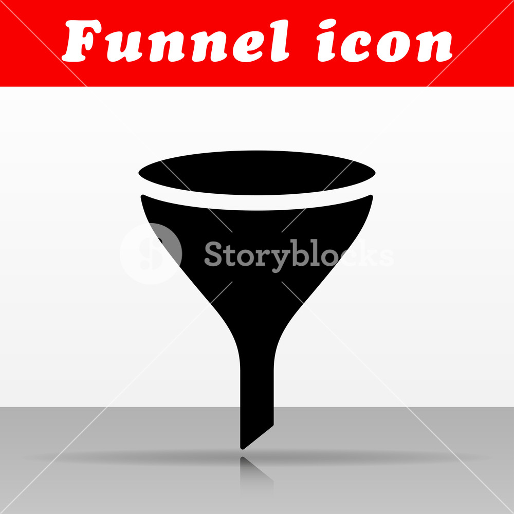 1000x1000 Illustration Of Black Funnel Vector Icon Design Royalty Free Stock