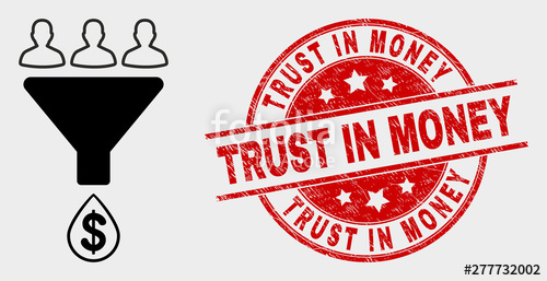 500x257 Vector Sales Funnel Icon And Trust In Money Seal St Red