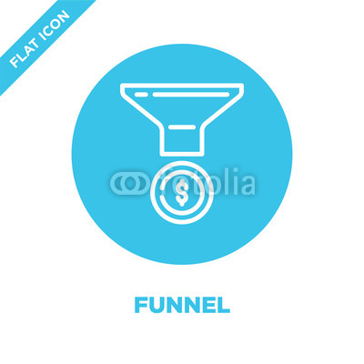 400x400 Funnel Icon Vector Thin Line Funnel Outline Icon Vector