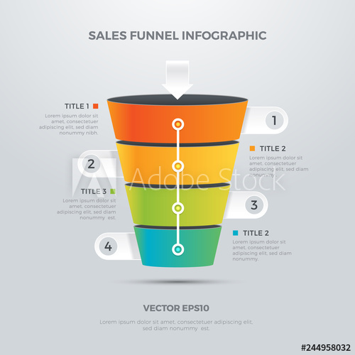 500x500 Sales Funnel Infographic Design Template Vector Illustration
