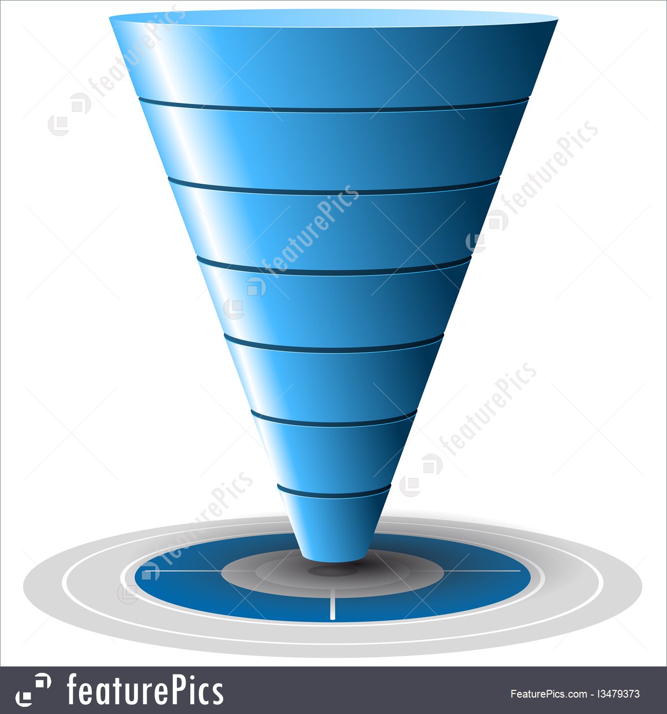 1300x1392 Shopping Sales Or Conversion Funnel, Vector Graphics