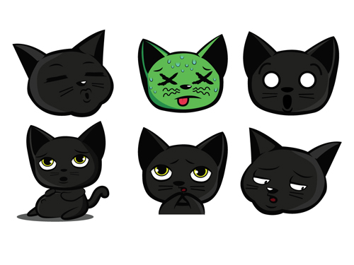 Funny Black Cat Vector Free Download 500x375 Funny Black Cat Vector Free Download