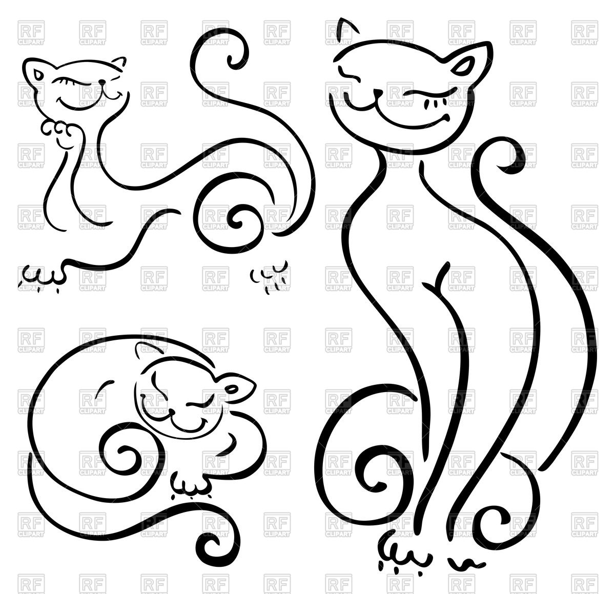 Sketch Of Abstract Funny Cats Vector Image Of Plants And Animals 1200x1159 Sketch Of Abstract Funny Cats Vector Image Of Plants And Animals