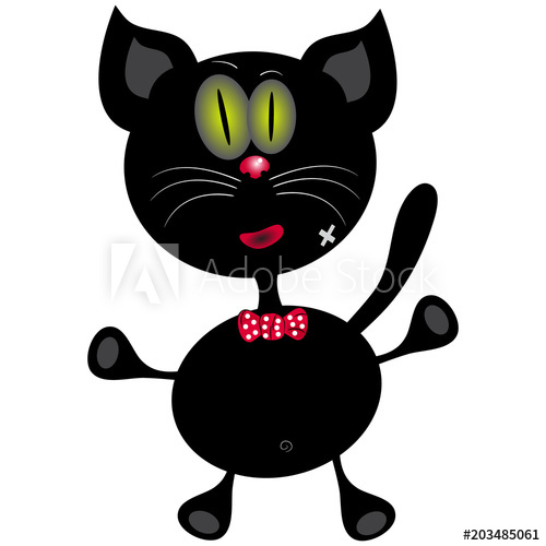 Black Funny Cat Vector 500x500 Black Funny Cat Vector