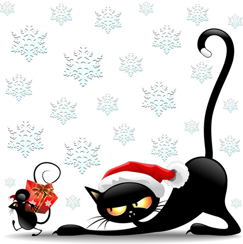 Christmas Funny Cats Vector Free Vector In Encapsulated Postscript 488x490 Christmas Funny Cats Vector Free Vector In Encapsulated Postscript