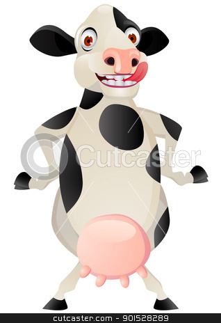 318x464 Funny Cow Cartoon Stock Vector