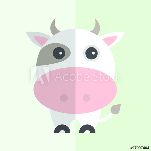 500x500 Funny Cow Vector Illustration