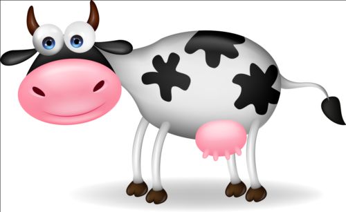 500x307 Funny Cartoon Cow Vector Material