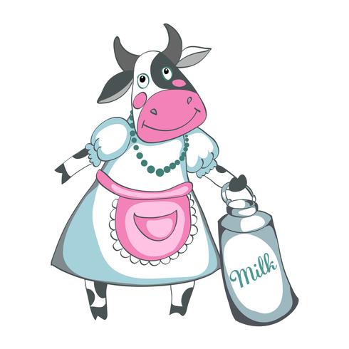 490x490 Funny Cow Milk Isolated On A White Background