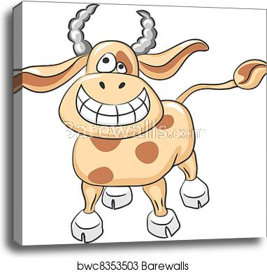382x390 Vector Funny Cow Canvas Print Barewalls Posters Prints