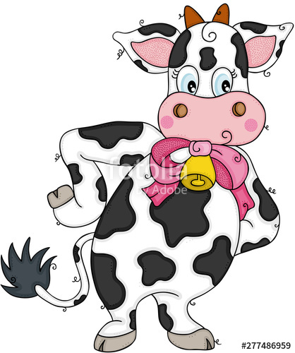 418x500 Cute Funny Cow Of Standing Stock Image And Royalty Free Vector
