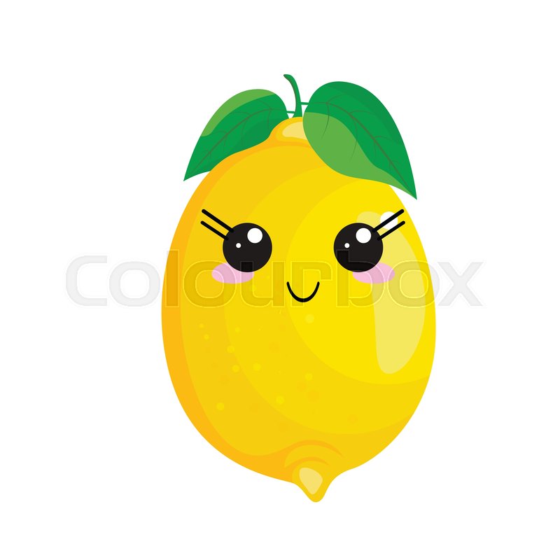 800x800 Funny Cartoon Cute Lemon Funny Face Stock Vector Colourbox