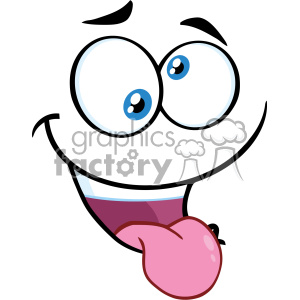 300x300 Royalty Free Rf Clipart Mad Cartoon Funny Face With Crazy